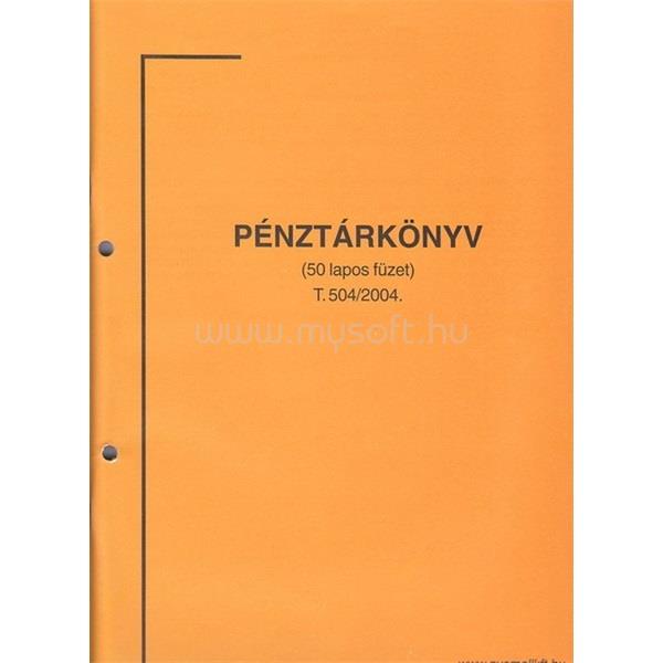 EGYEB BELFOLDI A.SZNY.504 A4 álló 50lapos "Pénztárkönyv" nyomtatvány