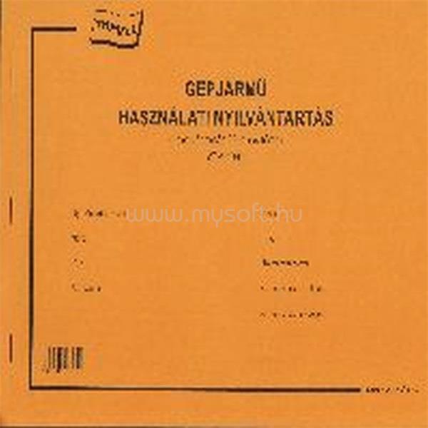 EGYEB BELFOLDI A.T.M-13/UJ A4 25lapos fekvő "Gépjármű használati nyilvántartás" nyomtatvány