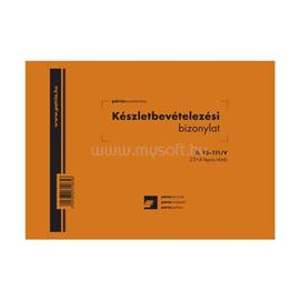EGYEB BELFOLDI B.12-111/V A5 25x4 fekvő "Készletbevételezési bizonylat" nyomtatvány EGYEB_BELFOLDI_B.12-111/V small