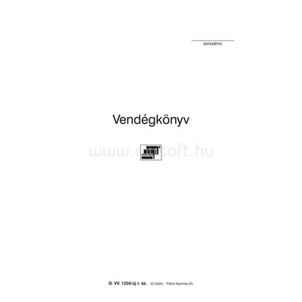 EGYEB BELFOLDI D.VV.1250/UJ 140x200mm 48oldalas "Vendégkönyv" nyomtatvány