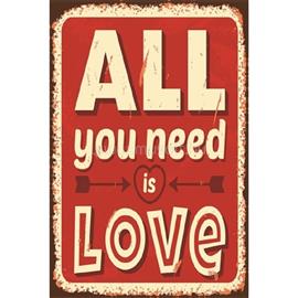 EGYEB BELFOLDI PF All you need is Love 20x30 cm-es retro dekor fémtábla EGYEB_BELFOLDI_C20377 small
