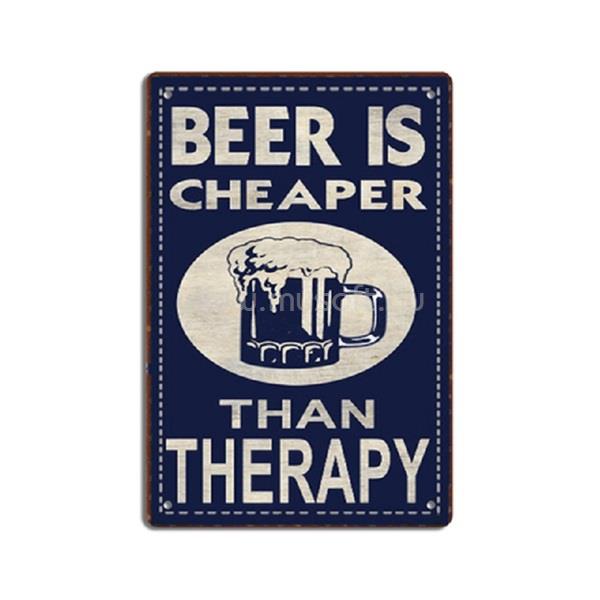 EGYEB BELFOLDI PF Beer is cheaper... 20x30 cm-es retro dekor fémtábla