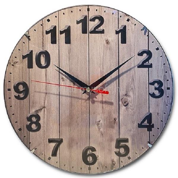 EGYEB BELFOLDI PF Modern design 30 cm-es domború lencsés barna-szürke falióra