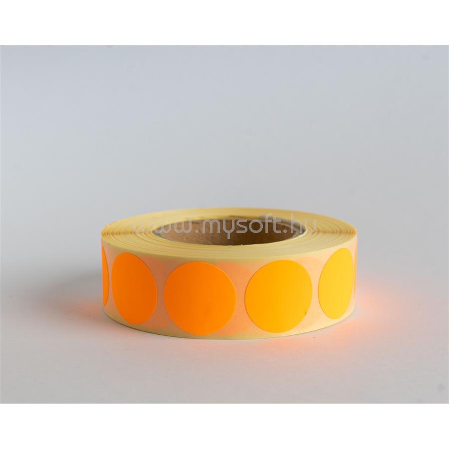 EGYÉB Etikett címke, 20mm, körcímke tekercses, 1000 címke/tekercs fluo narancs