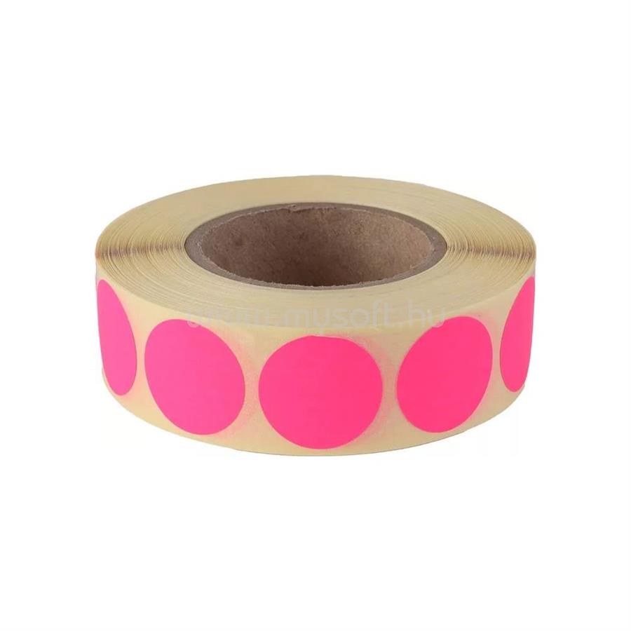 EGYÉB Etikett címke, 20mm, körcímke tekercses, 1000 címke/tekercs fluo pink