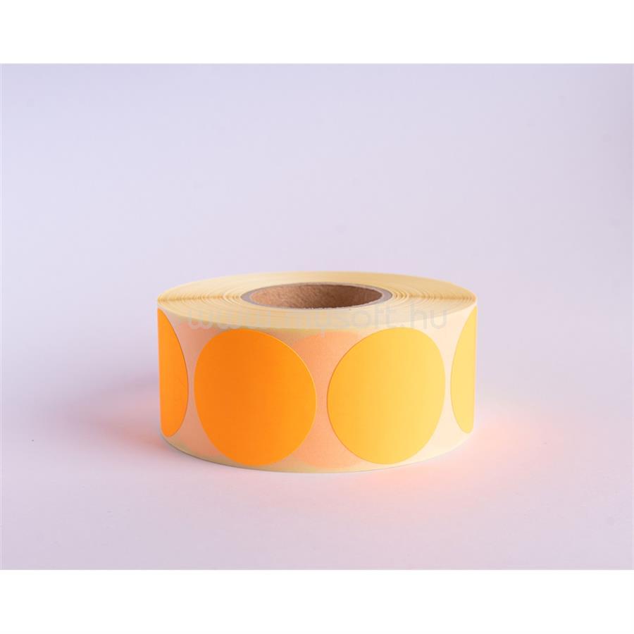 EGYÉB Etikett címke, 38mm, körcímke tekercses, 1000 címke/tekercs fluo narancs