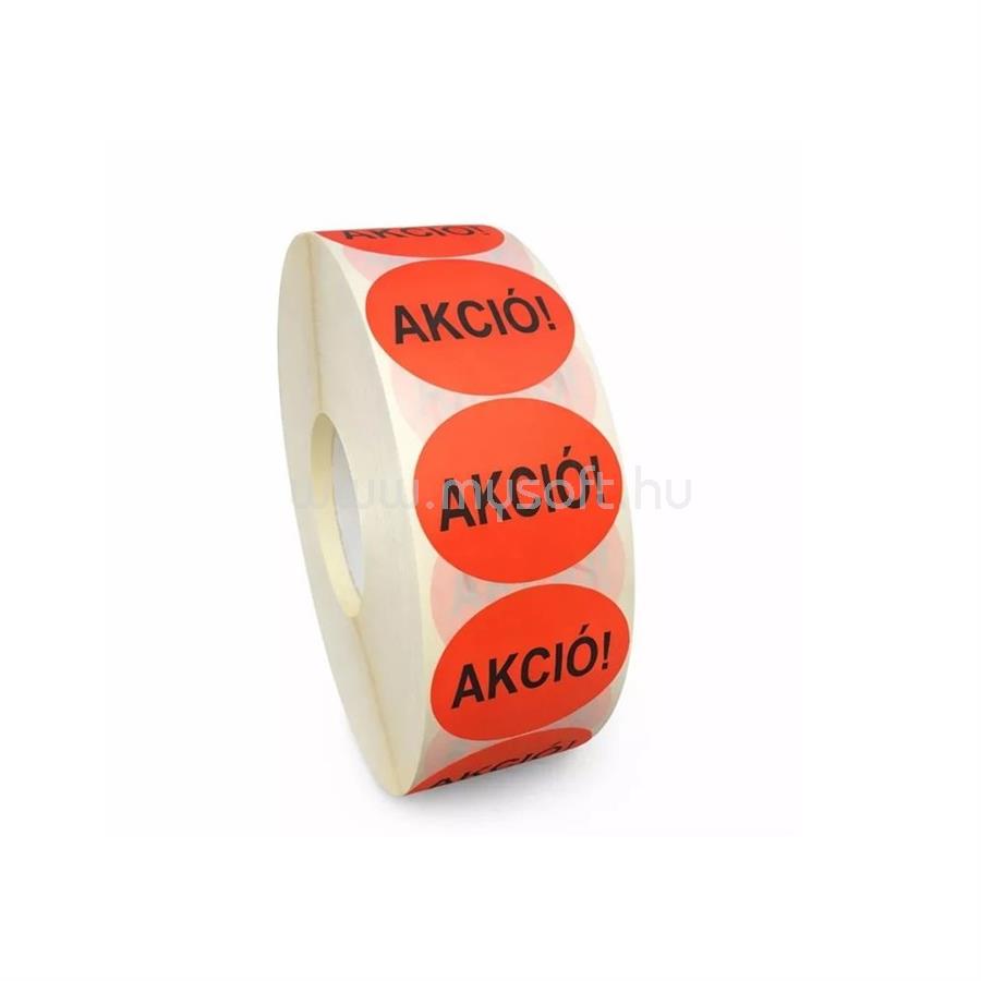 EGYÉB Etikett címke, 38mm, körcímke tekercses, 1000 címke/tekercs fluo piros
