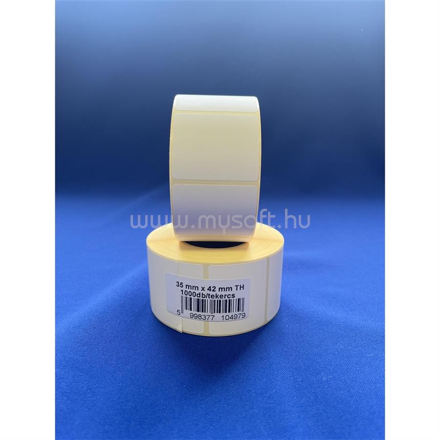 EGYÉB Etikett címke thermo, 35x42mm, tekercses, 1000 címke/tekercs fehér