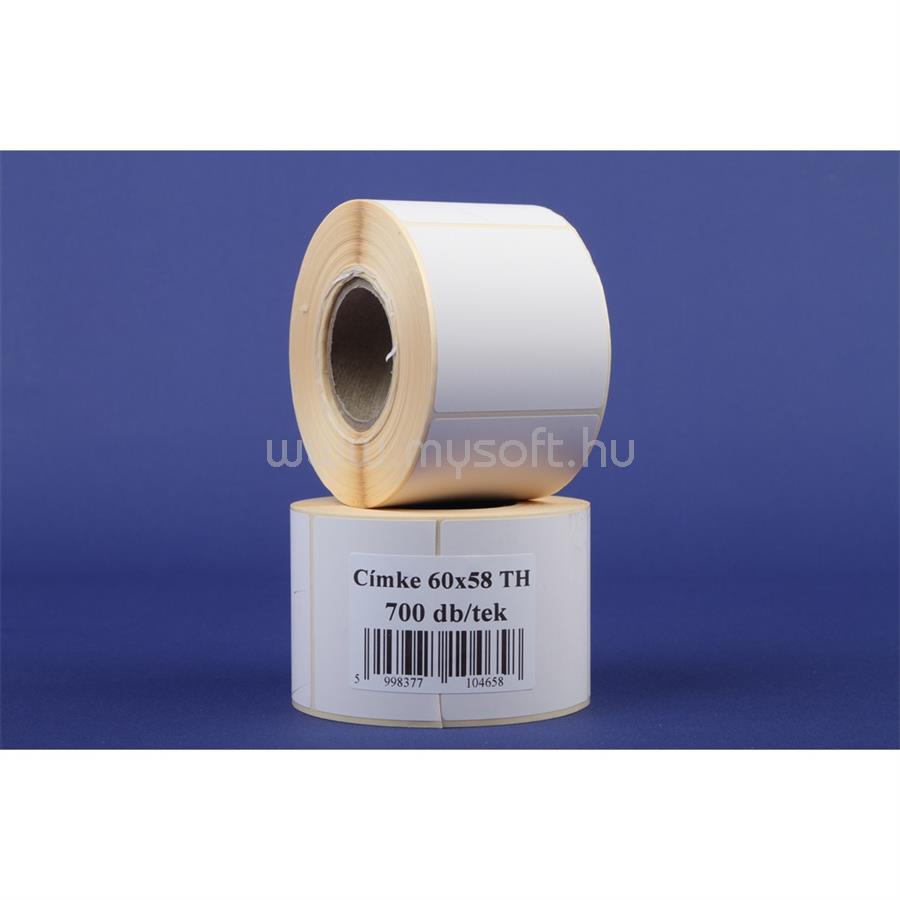 EGYÉB Etikett címke thermo, 60x58mm, tekercses, 700 címke/tekercs fehér