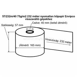 EGYÉB Hőpapír 57mm széles, 232fm hosszú, cséve 40mm, BPA mentes nyomatlan, ENVIPCO MOHU visszaváltó gépekhez EGYEB_57613 small