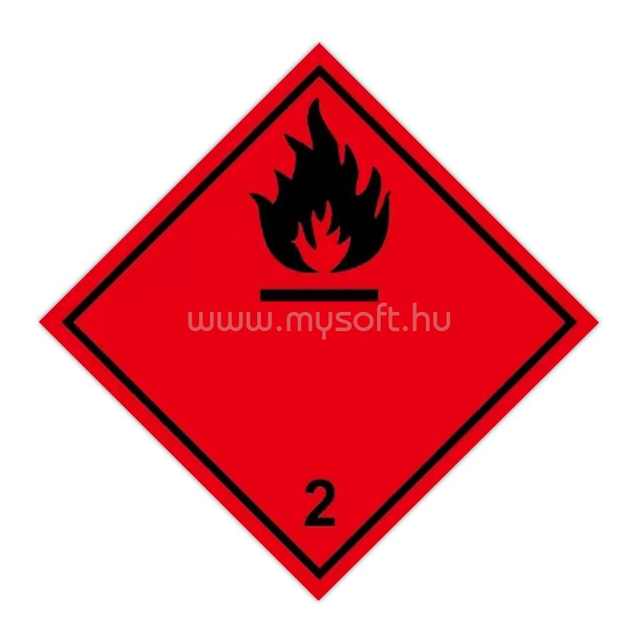 EGYÉB Információs címke, papír Gyúlékony gázok 2.1 10cmx10cm 300db/tekercs