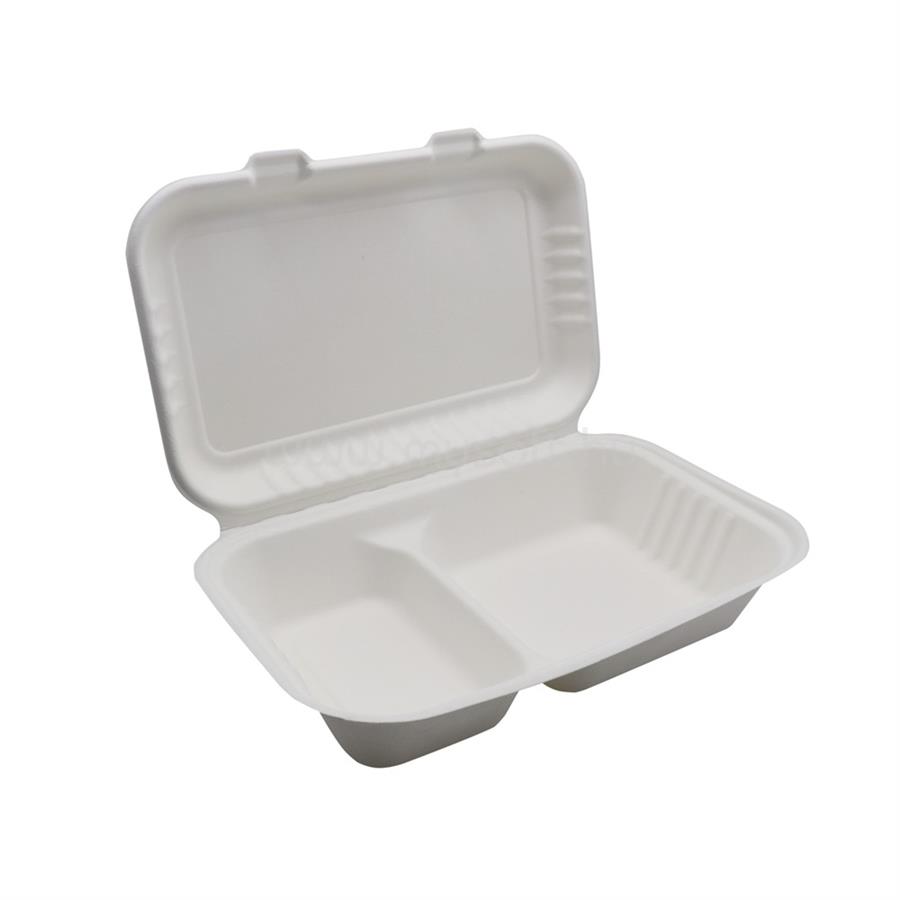 EGYÉB Papírdoboz ételes 2 részes 23 x 15 x 8 cm komposztálható cukornád 125 db/csomag natúr