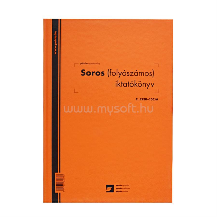 EGYÉB Soros iktatókönyv keményfedeles (folyószámos) A4, álló 100lap, C.5230-152/A