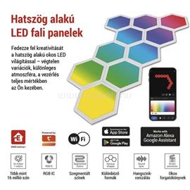 EMOS GoSmart Hexagon, indító készlet, 10 rész, 19 W, RGBIC dimmelhető, WiFi LED lámpa EMOS_ZIW22AR small