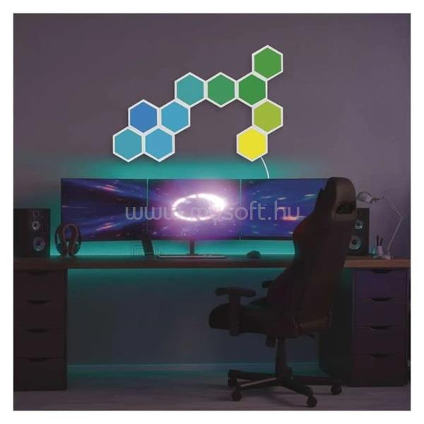 EMOS GoSmart Hexagon, kiegészítő készlet,3 rész, 1,8 W, RGBIC dimmelhető, WiFi LED lámpa