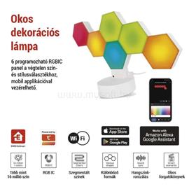 EMOS GoSmart Hexagon fehér, 6 részből álló, RGBIC dimmelhető, WiFi LED asztali lámpa EMOS_ZIW426R small