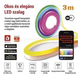 EMOS GoSmart NEON fehér, 3 m, 24 W, RGBIC dimmelhető, WiFi LED szalag EMOS_ZPW313I small