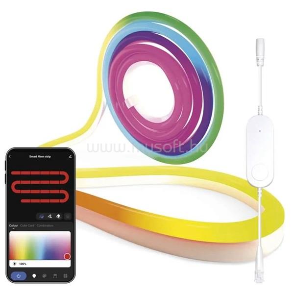 EMOS GoSmart NEON fehér, 3 m, 24 W, RGBIC dimmelhető, WiFi LED szalag
