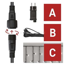 EMOS D1CC03 CNT 2,5m 100LED IP44 12W időzítős hideg fehér jégcsapok kezdő készlet EMOS_D1CC03 small