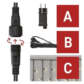 EMOS D1CW02 CNT 2,5m 100LED IP44 12W időzítős meleg fehér jégcsapok kezdő készlet EMOS_D1CW02 small