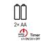 EMOS D3AC06 LED 0,9m/10LED/beltéri/2xAA/időzítős/hideg fehér nano karácsonyi LED fényfüzér EMOS_D3AC06 small