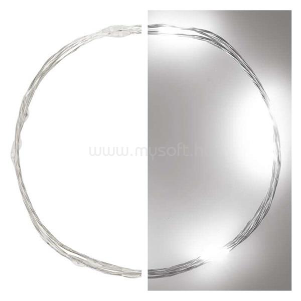 EMOS D3AC06 LED 0,9m/10LED/beltéri/2xAA/időzítős/hideg fehér nano karácsonyi LED fényfüzér