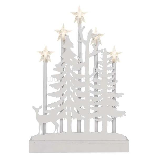 EMOS DCAW13 35,5 cm 2x AA beltéri meleg fehér fa erdő csillagokkal időzítős LED dekoráció