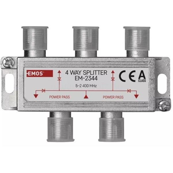 EMOS EM2344 4-es F csatlakozós antenna elosztó