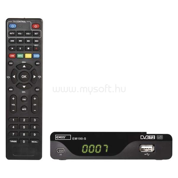 EMOS J6014 EM190-s HD DVB-T2 beltéri egység