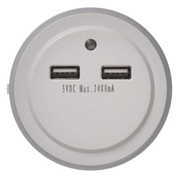 EMOS P3313 2 portos USB hálózati töltő éjszakai irányfénnyel