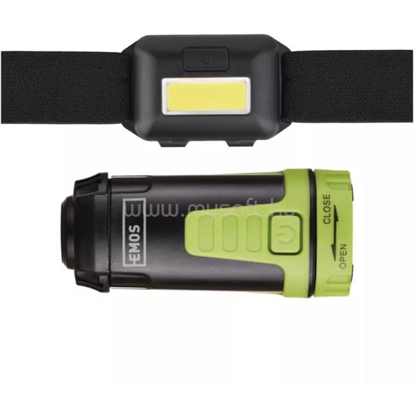 EMOS P4007 COB LED fejlámpa készlet + mini kempinglámpa