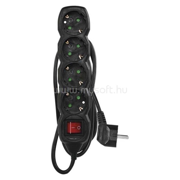 EMOS PC1421R 4 aljzat 1,5méter 1,5mm2 kapcsolós fekete hosszabbító