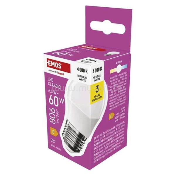 EMOS ZQ6E43 Classic Mini Globe E27/6,5 W(60 W)/806 lm /természetes fehér LED izzó