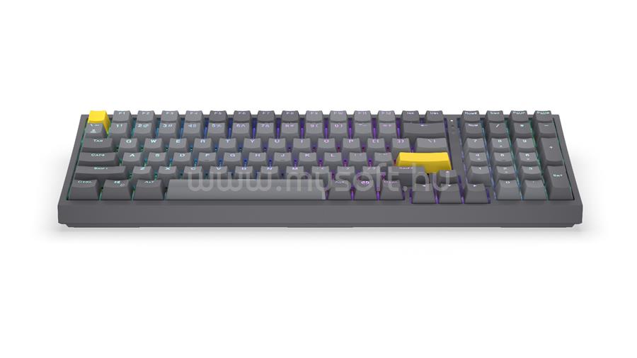 ENDORFY Celeris 1800 RGB, Gateron mechanikus sárga Switch vezeték nélküli billentyűzet amerikai angol lokalizáció (szürke)