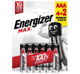ENERGIZER MAX tartós elem (AAA, LR03, 1.5V, alkáli) 6db/csomag ENERGIZER_E303328200 small