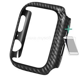 ENKAY Apple Watch Series SE 3 44mm / SE 2 44mm / SE 44mm szilikon keret karbon minta + képernyővédő fólia FEKETE GP-83708 small