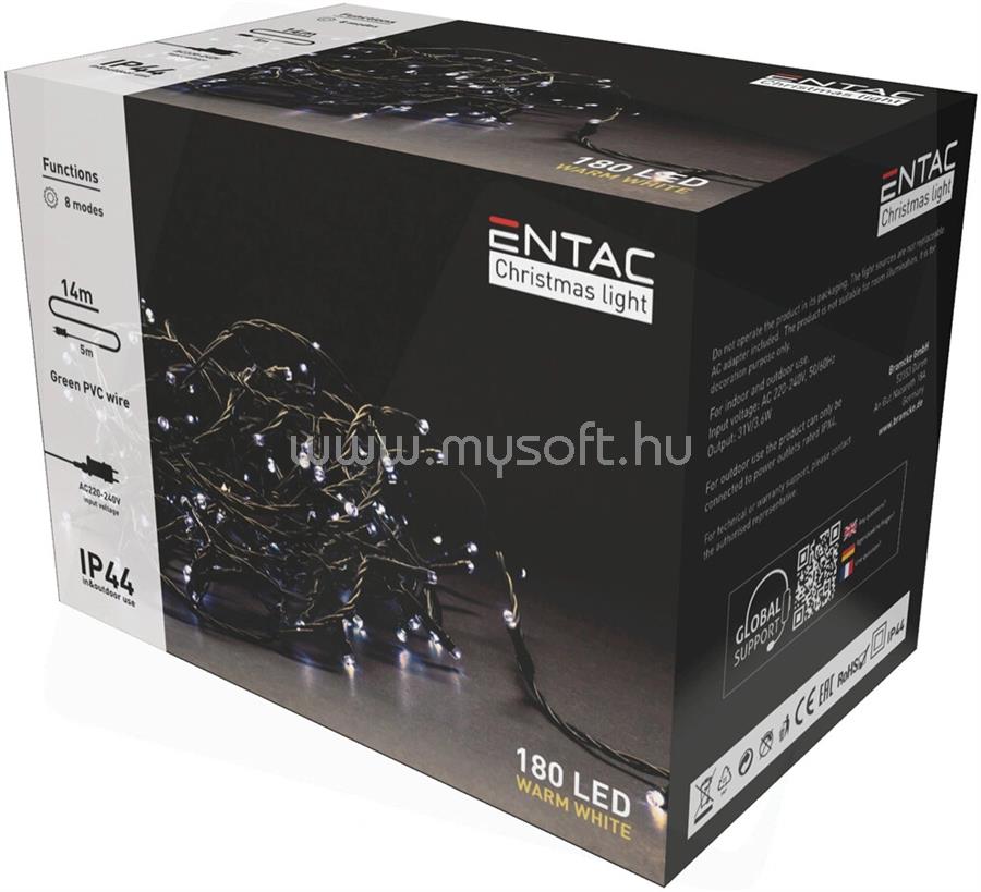 ENTAC KARÁCSONYI FÜZÉR IP44 180 LED 3400K