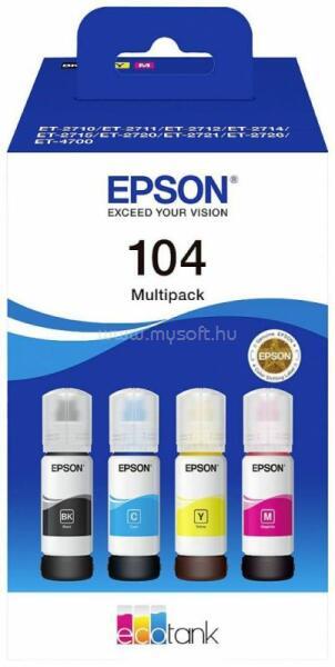 EPSON 104 Eredeti fekete/cián/bíbor/sárga EcoTank multipakk tintapatronok (4x65 ml)