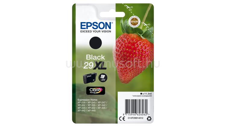 EPSON 29XL Eredeti fekete Eper Claria Home extra nagy kapacitású tintapatron (470 oldal)