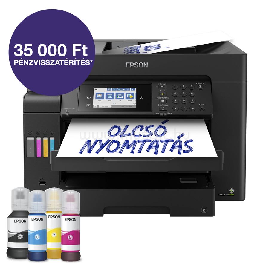 EPSON EcoTank L15160 színes multifunkciós tintasugaras tintatartályos nyomtató (4500/2800 oldalra elegendő tintával)