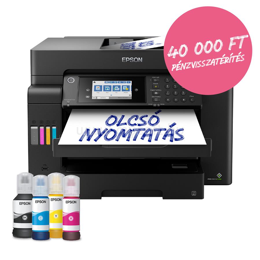 EPSON EcoTank L15160 színes multifunkciós tintasugaras tintatartályos nyomtató (4500/2800 oldalra elegendő tintával)