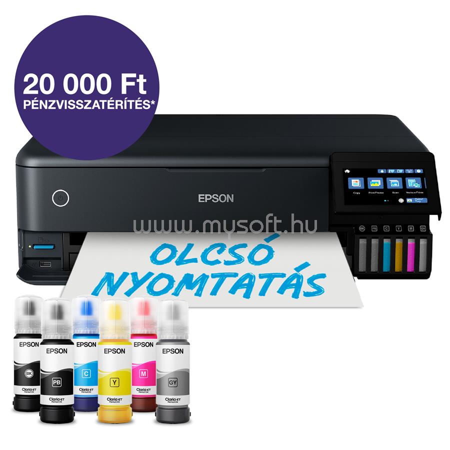 EPSON EcoTank L8180 színes multifunkciós tintasugaras tintatartályos nyomtató (1800 fotóra elegendő tintával)