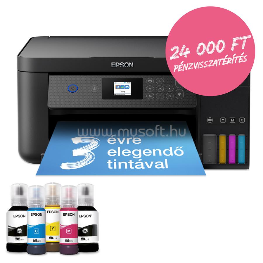 EPSON EcoTank L4260 színes multifunkciós tintasugaras tintatartályos nyomtató (14000/5200 oldalra elegendő tintával)
