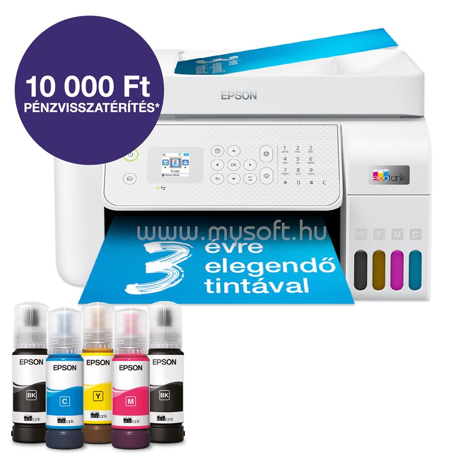 EPSON EcoTank L5316 színes multifunkciós tintasugaras tintatartályos nyomtató (8100/6500 oldalra elegendő tintával)
