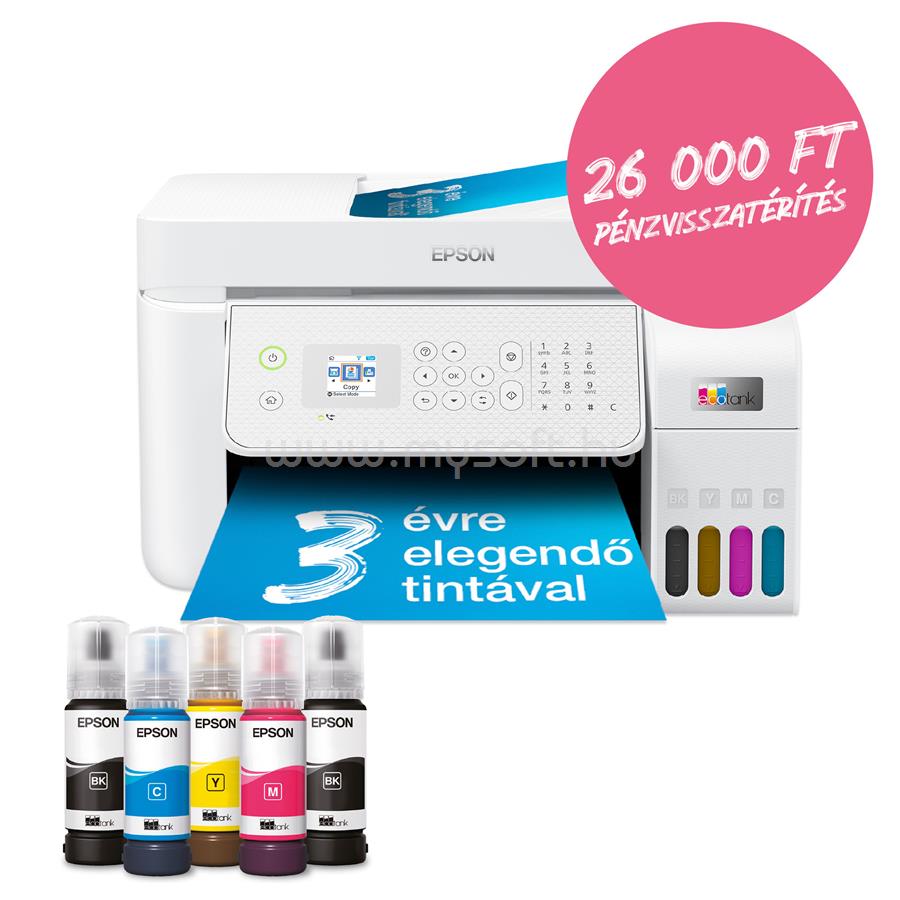 EPSON EcoTank L5316 színes multifunkciós tintasugaras tintatartályos nyomtató (8100/6500 oldalra elegendő tintával)