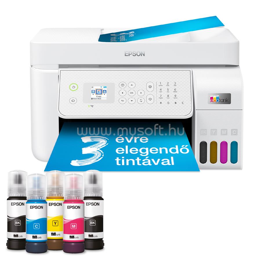 EPSON EcoTank L5316 színes multifunkciós tintasugaras tintatartályos nyomtató (8100/6500 oldalra elegendő tintával)