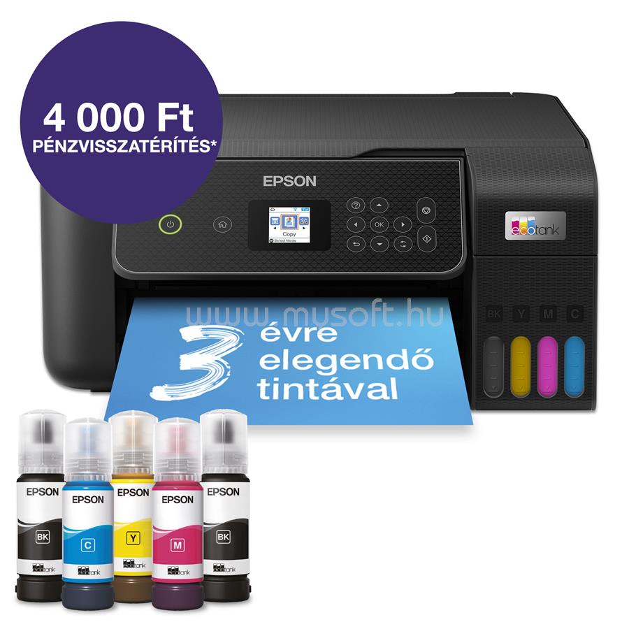 EPSON EcoTank L3280 színes multifunkciós tintasugaras tintatartályos nyomtató (8100/6500 oldalra elegendő tintával)