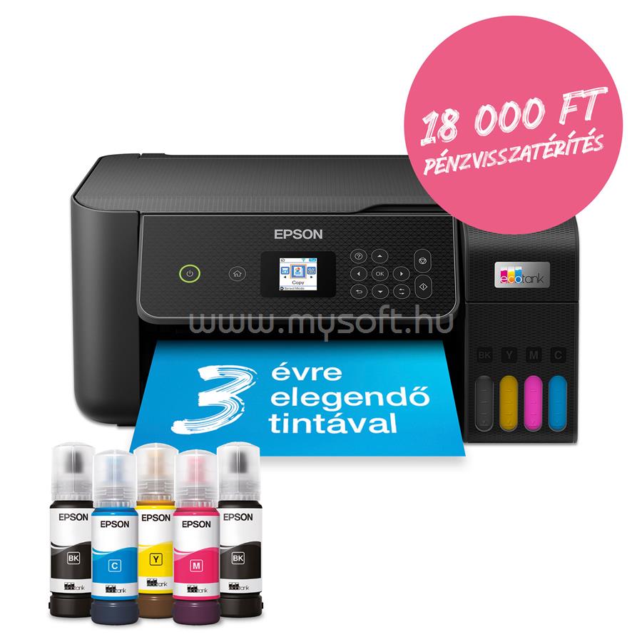 EPSON EcoTank L3280 színes multifunkciós tintasugaras tintatartályos nyomtató (8100/6500 oldalra elegendő tintával)