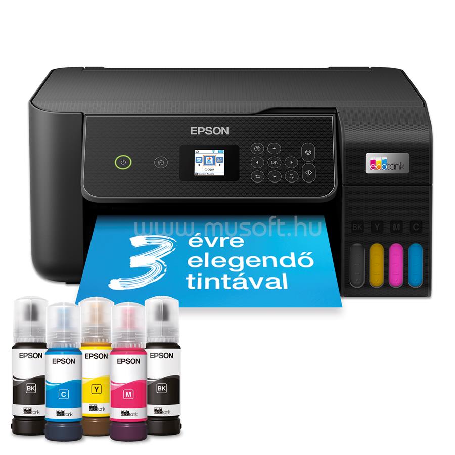 EPSON EcoTank L3280 színes multifunkciós tintasugaras tintatartályos nyomtató (8100/6500 oldalra elegendő tintával)