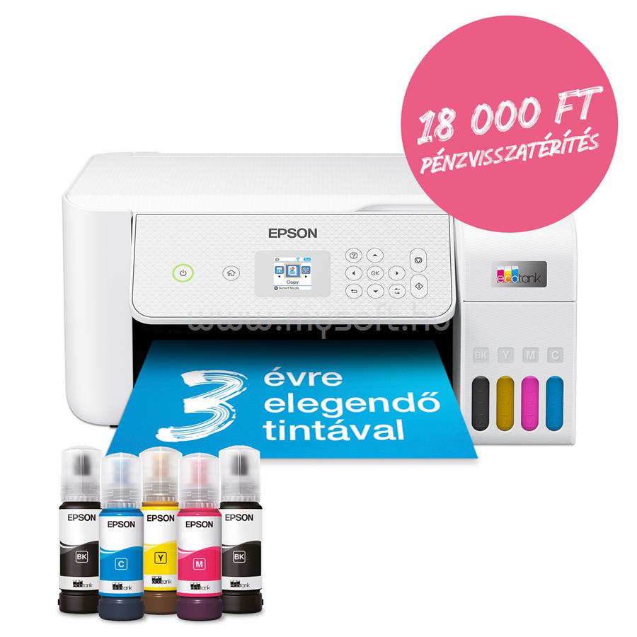 EPSON EcoTank L3286 színes multifunkciós tintasugaras tintatartályos nyomtató (8100/6500 oldalra elegendő tintával)